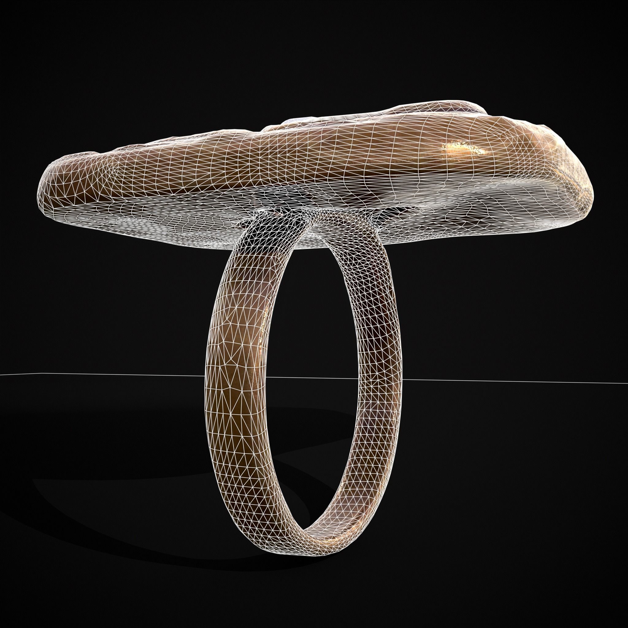 Medieval Angel Wing Ring Low-poly 3D model_12