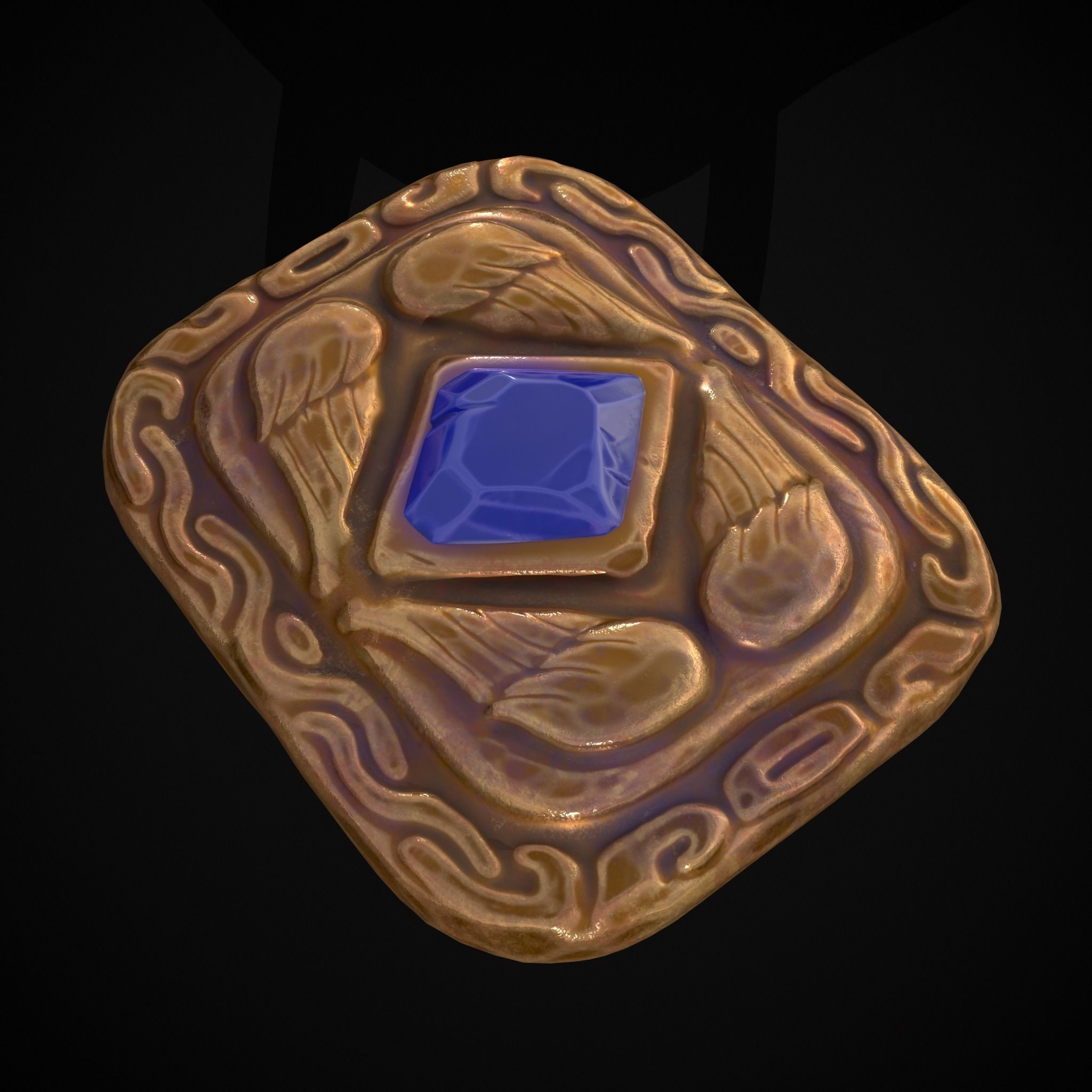 Medieval Angel Wing Ring Low-poly 3D model_29