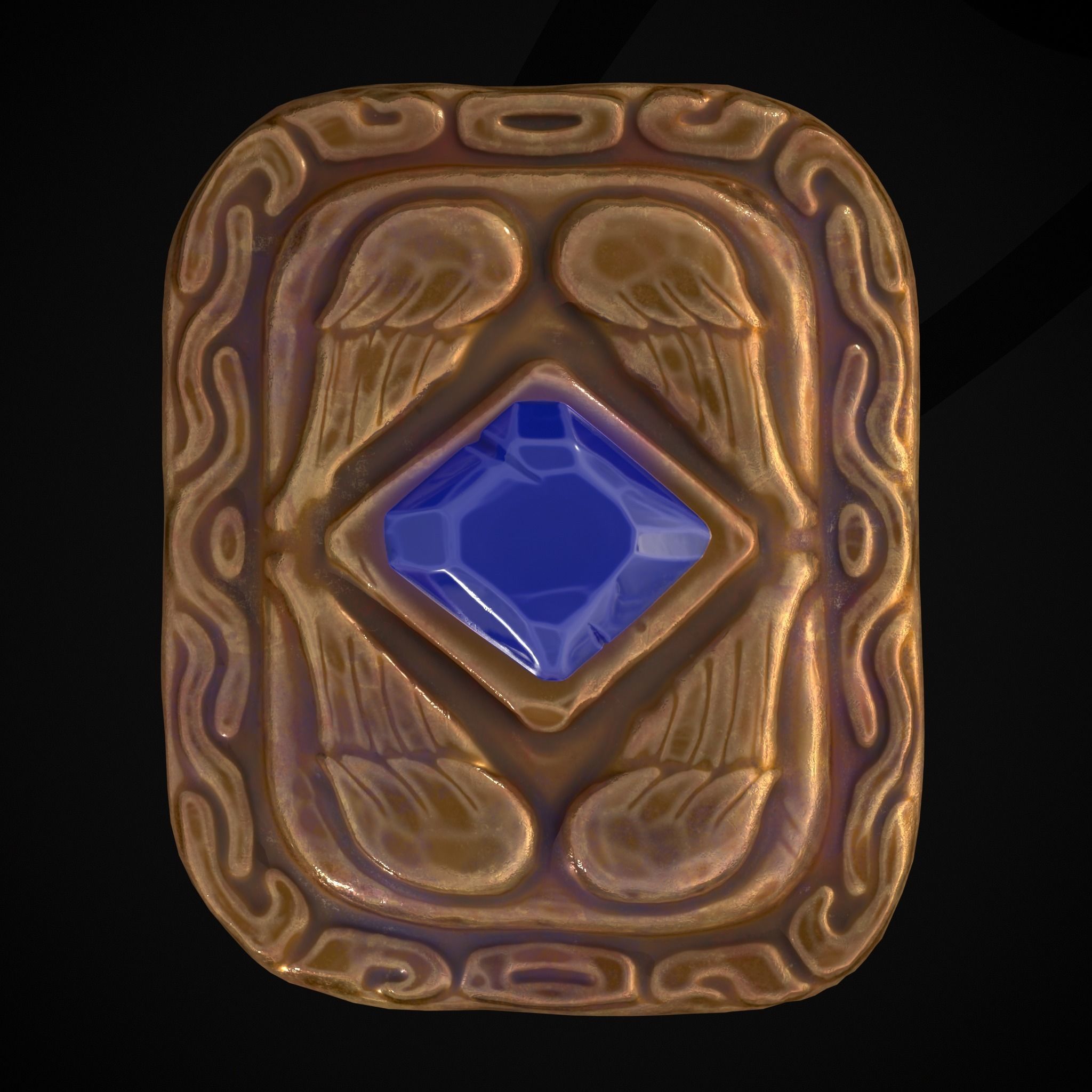 Medieval Angel Wing Ring Low-poly 3D model_3