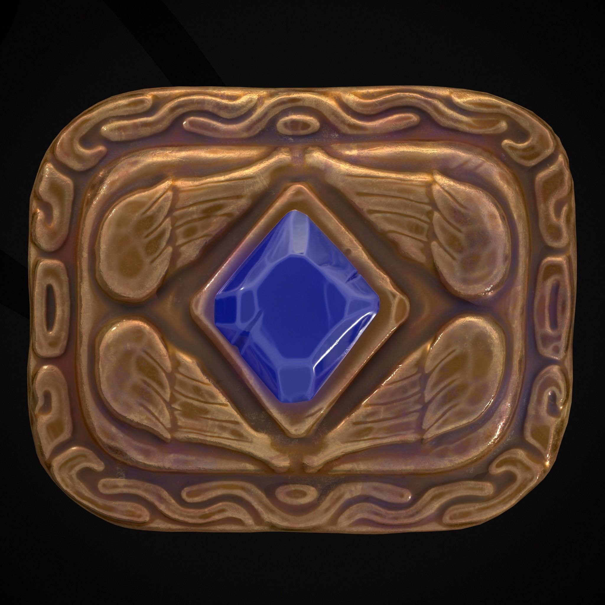 Medieval Angel Wing Ring Low-poly 3D model_21