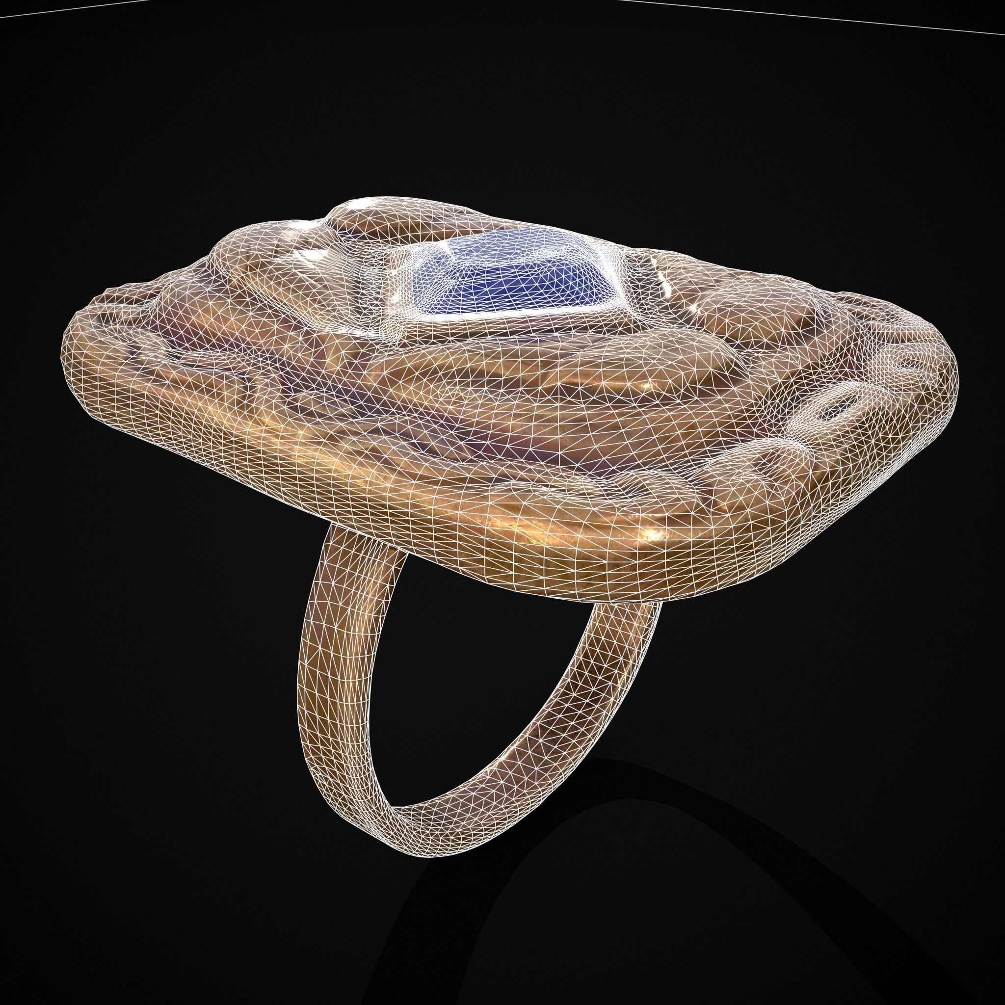 Medieval Angel Wing Ring Low-poly 3D model_28