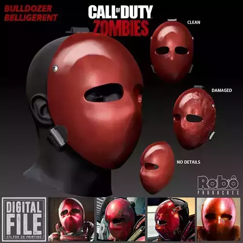BULLDOZER OPERATOR BELLIGERENT MASK - CALL OF DUTY - WARZONE 3D print model