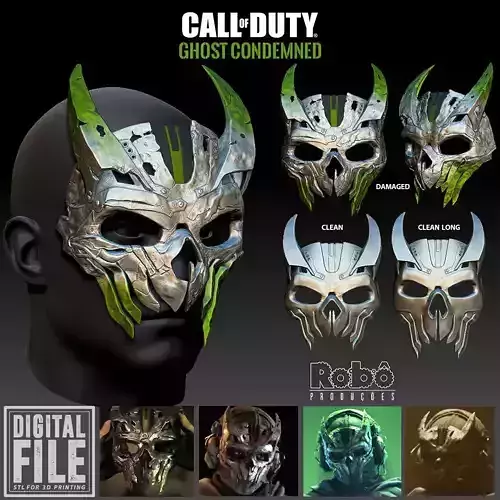 GHOST CONDEMNED SIMON RILEY MASK - COD - MW2 - WARZONE 3D print model
