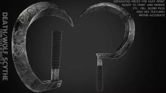 Puss in the Boots 2 Death Wolf Scythe for Cosplay