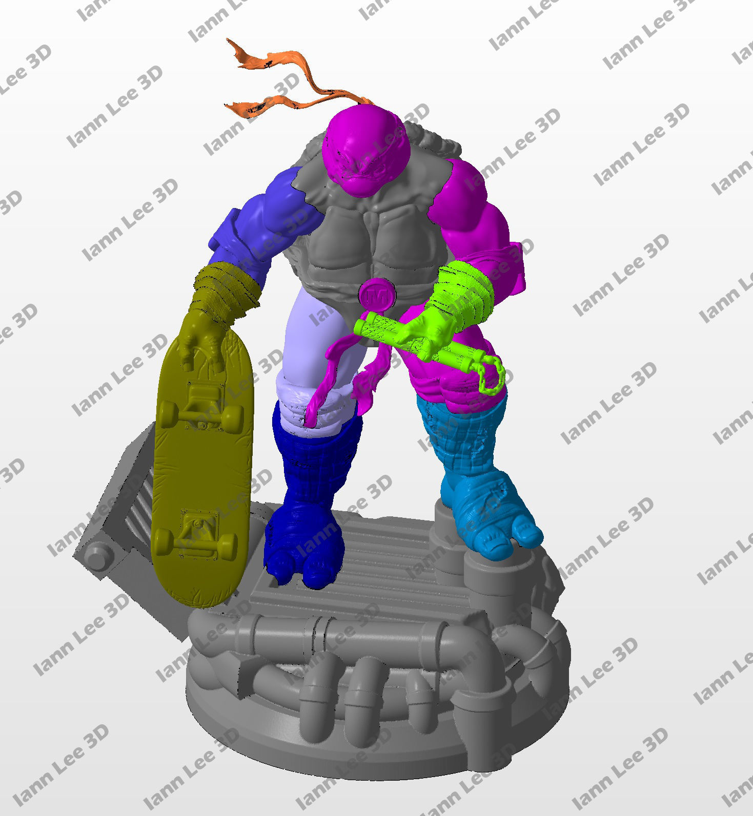 TMNT MICHELANGELO MIKE TORTUGA NINJA FAN ART 3D print model_5