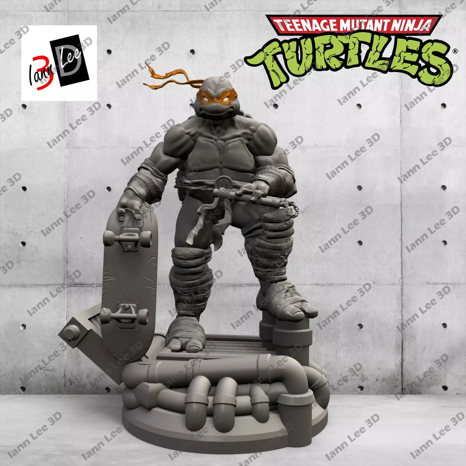 TMNT MICHELANGELO MIKE TORTUGA NINJA FAN ART 3D print model_0