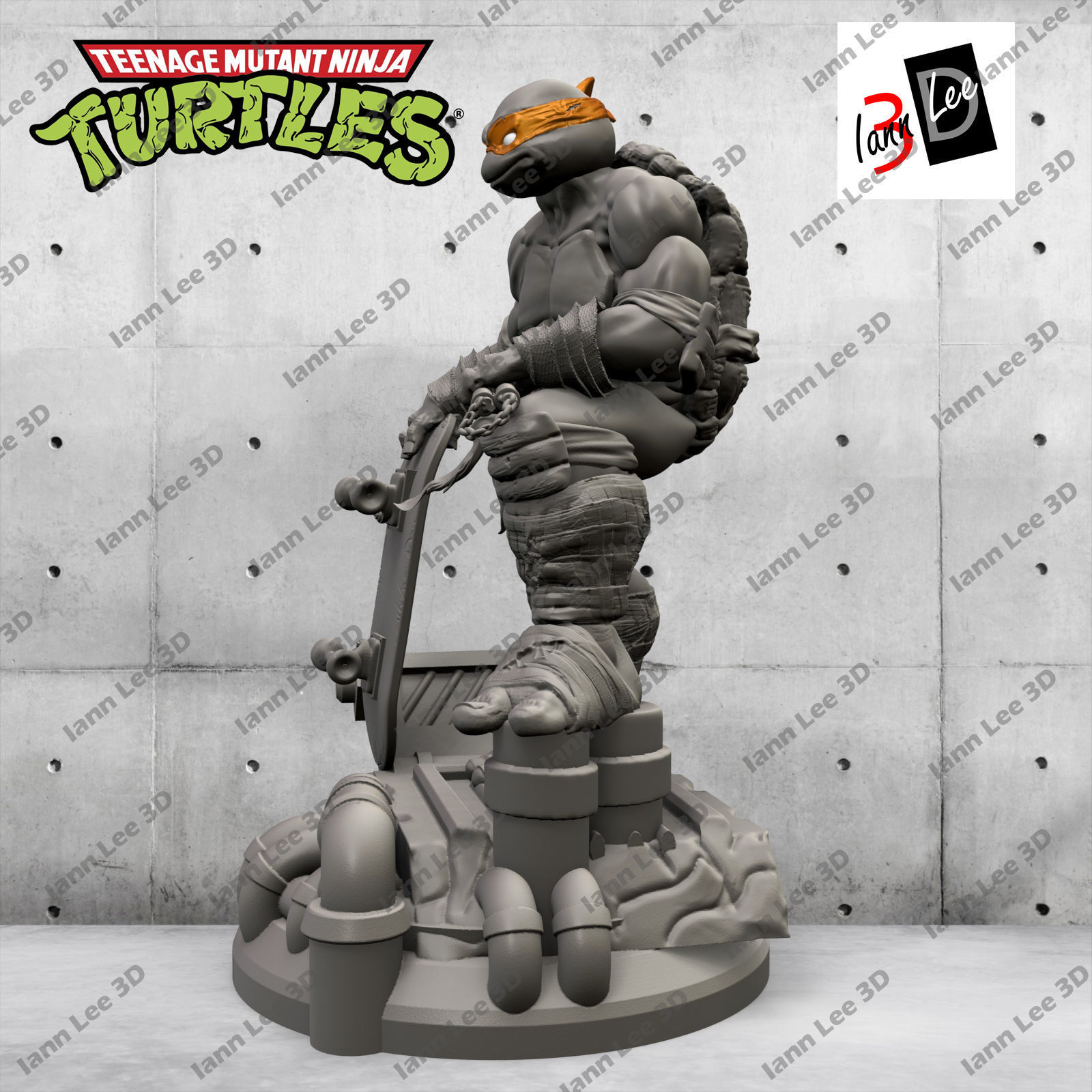 TMNT MICHELANGELO MIKE TORTUGA NINJA FAN ART 3D print model_1