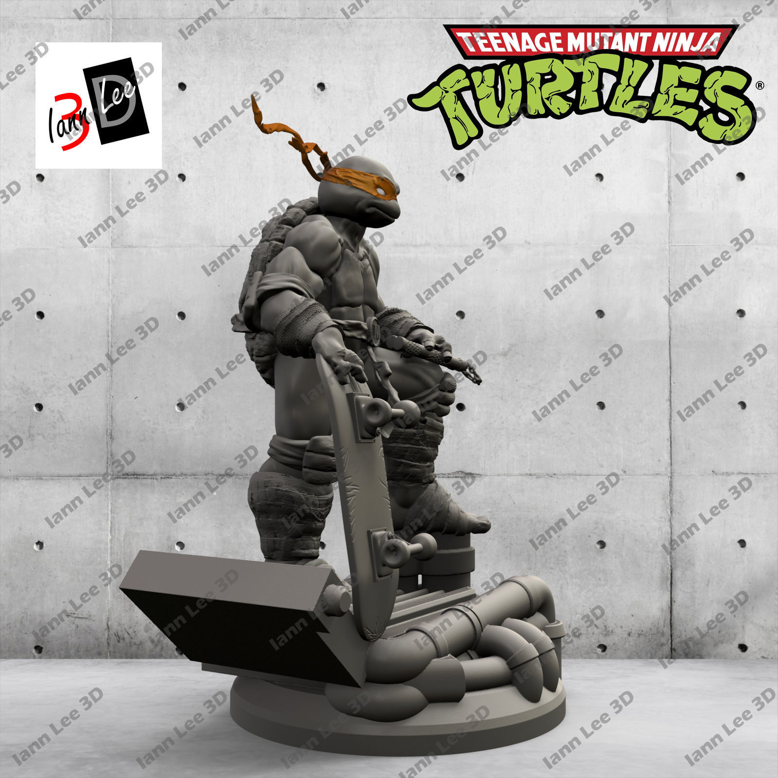 TMNT MICHELANGELO MIKE TORTUGA NINJA FAN ART 3D print model_3