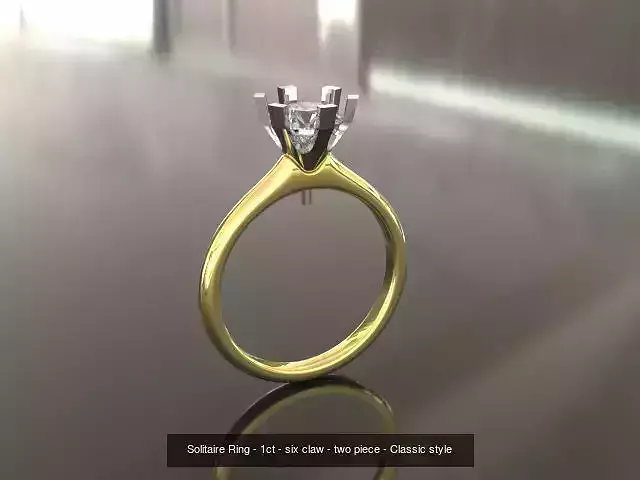 Simple Solitaire - six claw - two piece - three diamond sizes