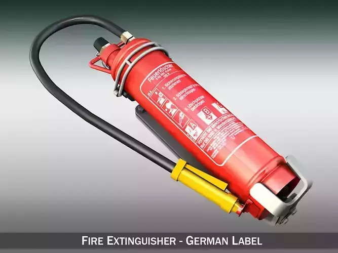 Fire extinguisher with vehicle mounting 3D model