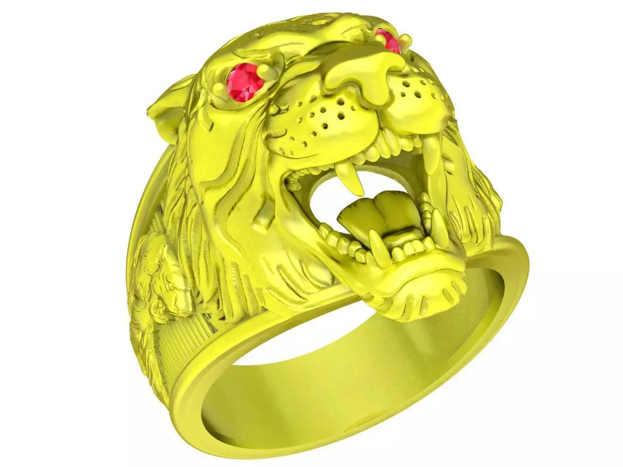 Zodiac Diamond Tiger Men Ring 3D Print Model A4746 3D print model