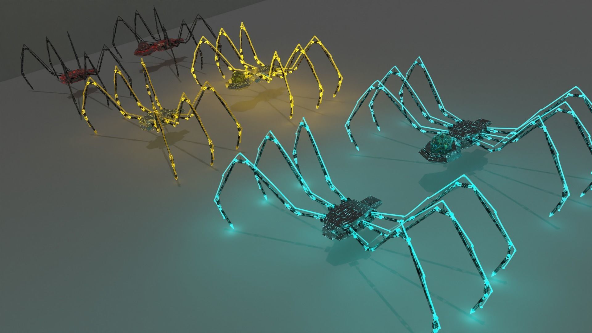 12 usb robot hologram threads and top quality textures Free 3D model_3