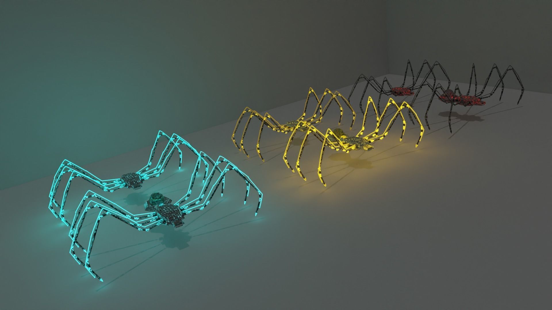 12 usb robot hologram threads and top quality textures Free 3D model_1