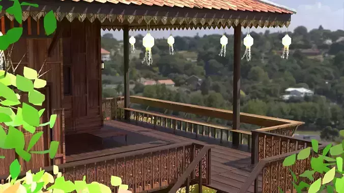3D Thai style house 3D model