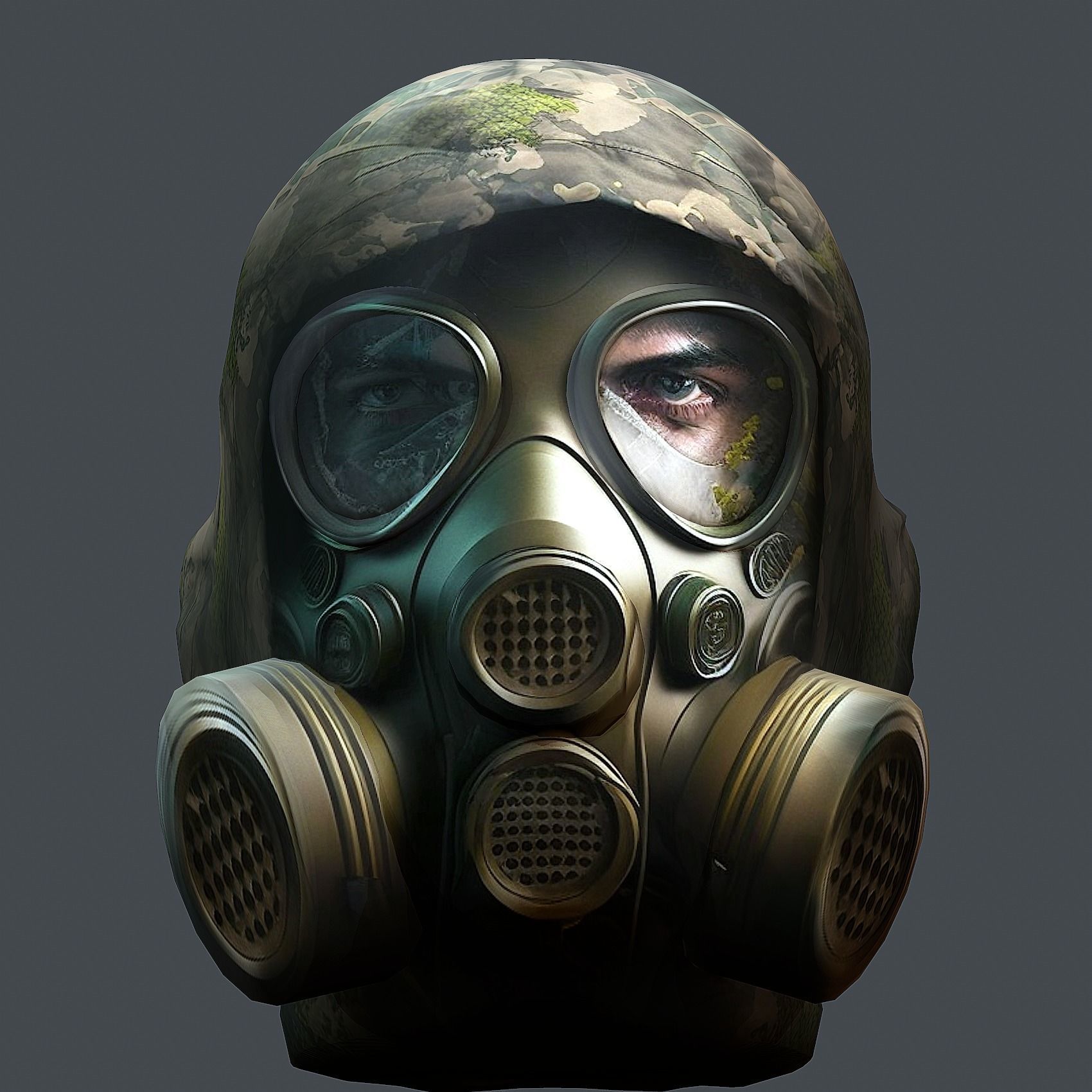 Helmet 3d model military combat Military scifi Low-poly Low-poly 3D model_3