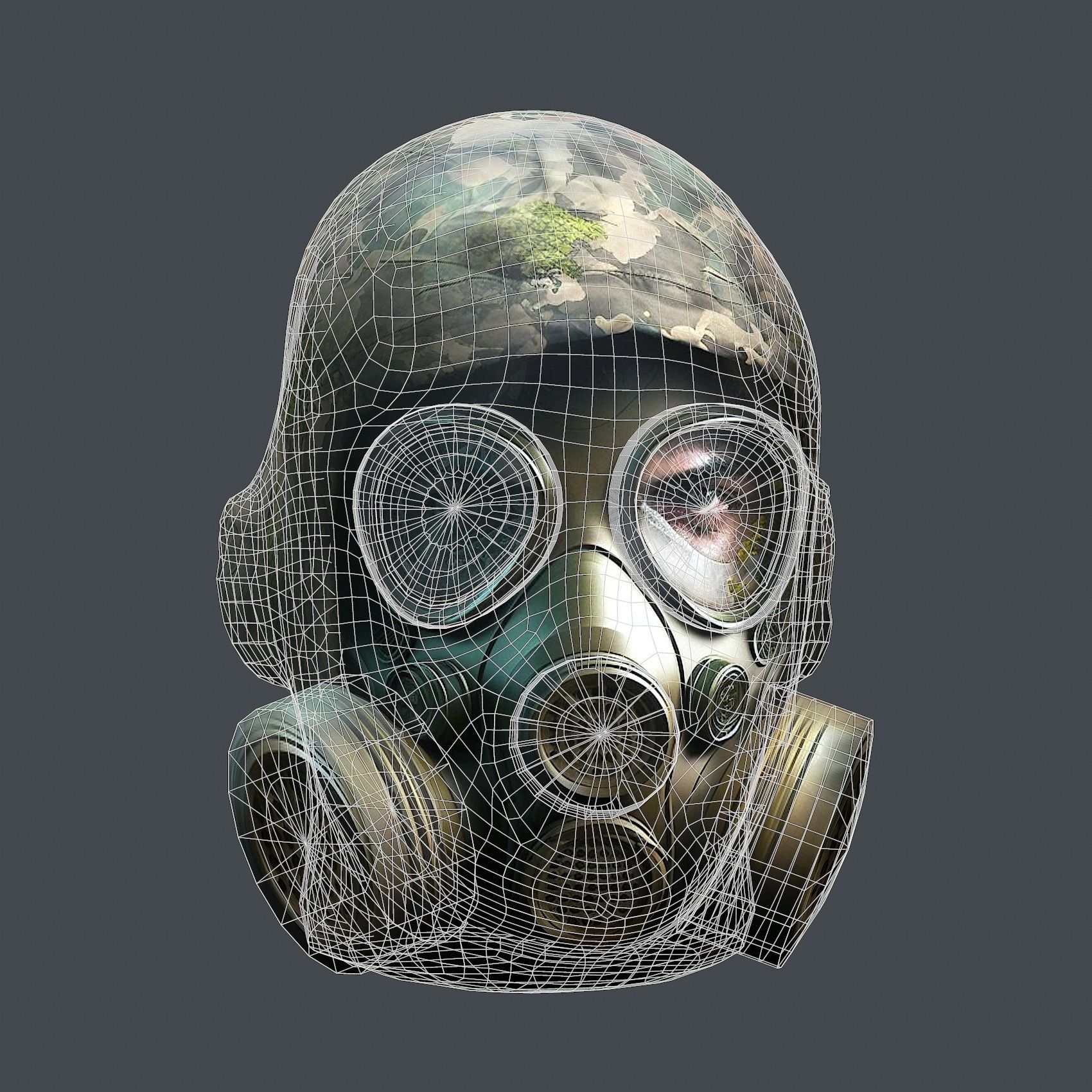 Helmet 3d model military combat Military scifi Low-poly Low-poly 3D model_8