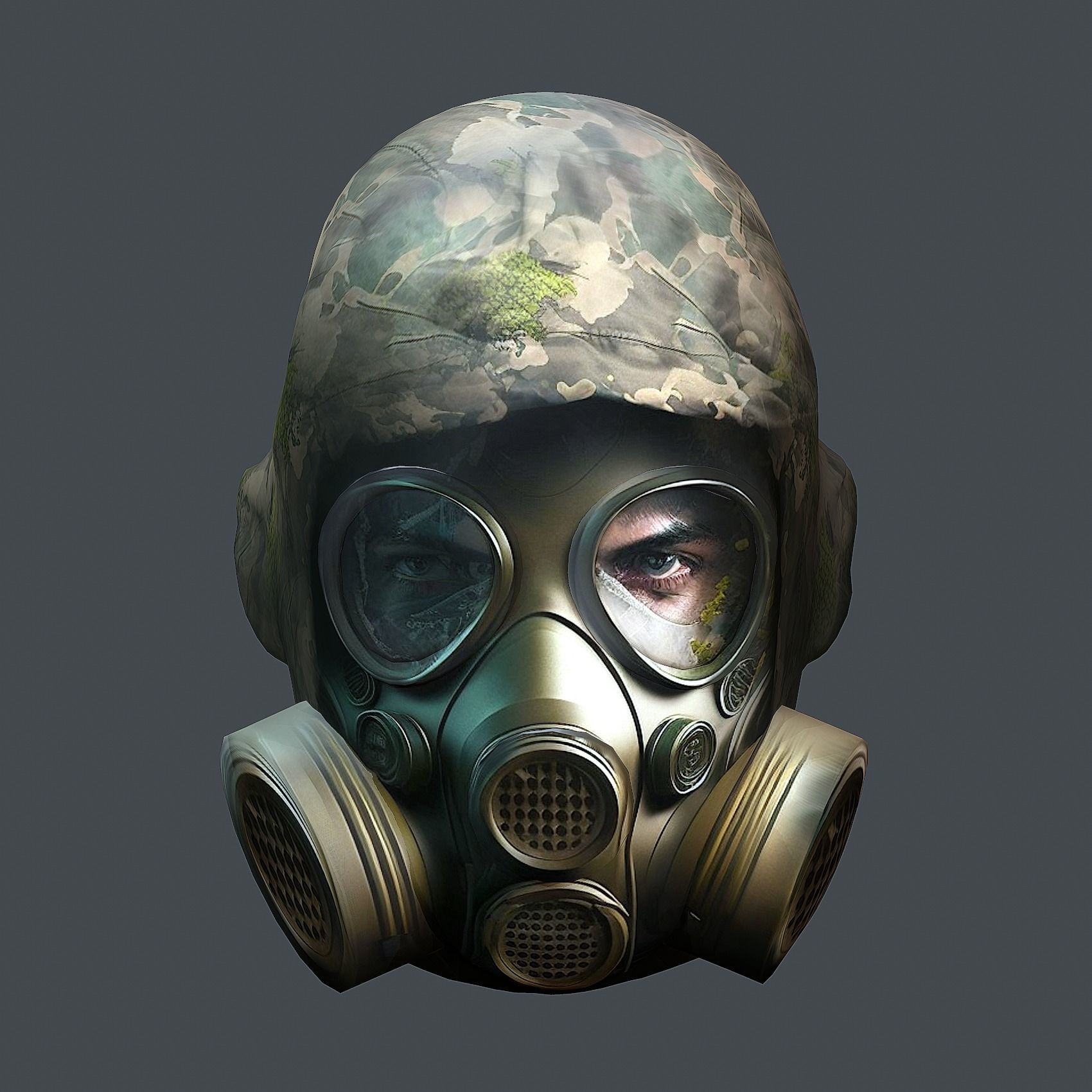 Helmet 3d model military combat Military scifi Low-poly Low-poly 3D model_4