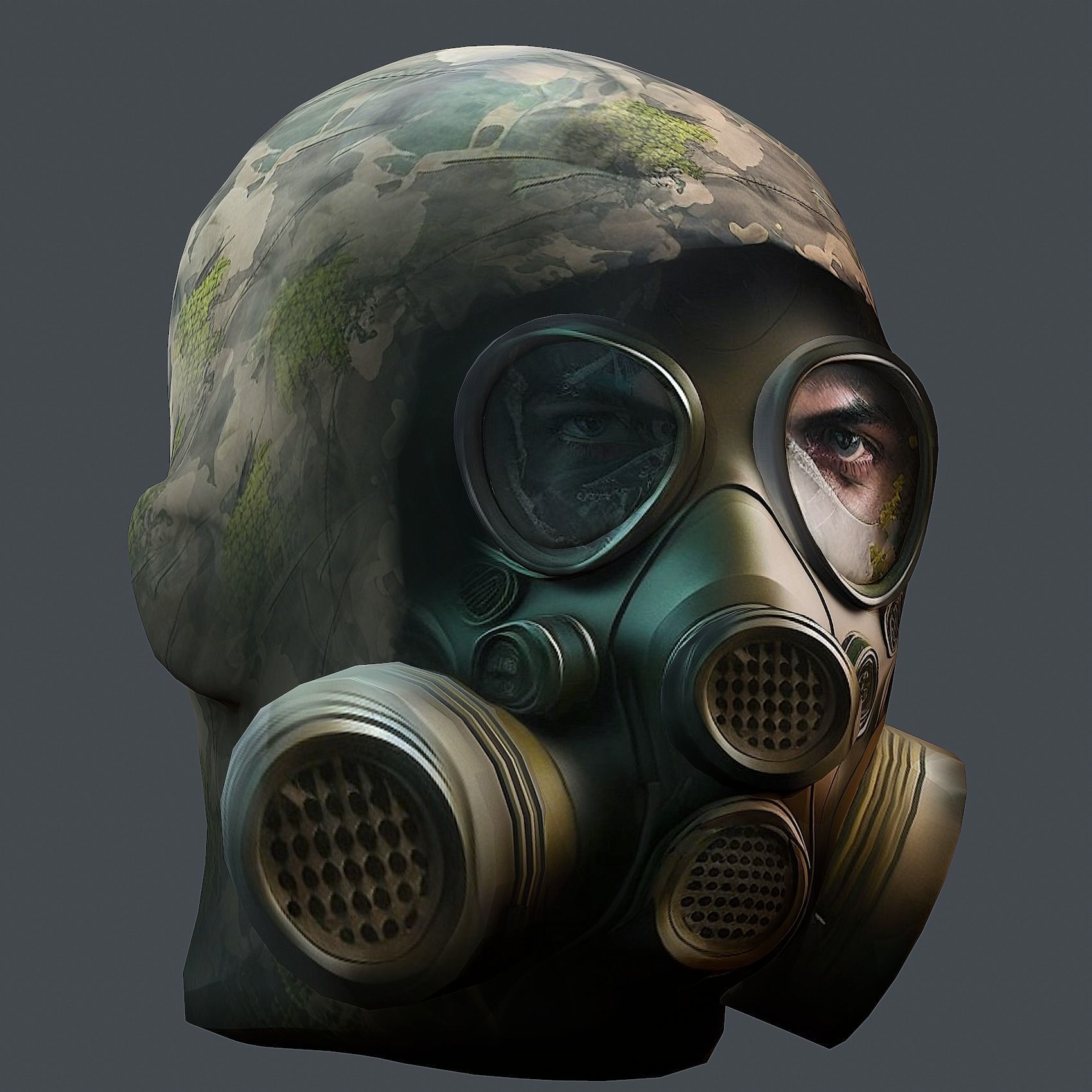 Helmet 3d model military combat Military scifi Low-poly Low-poly 3D model_1