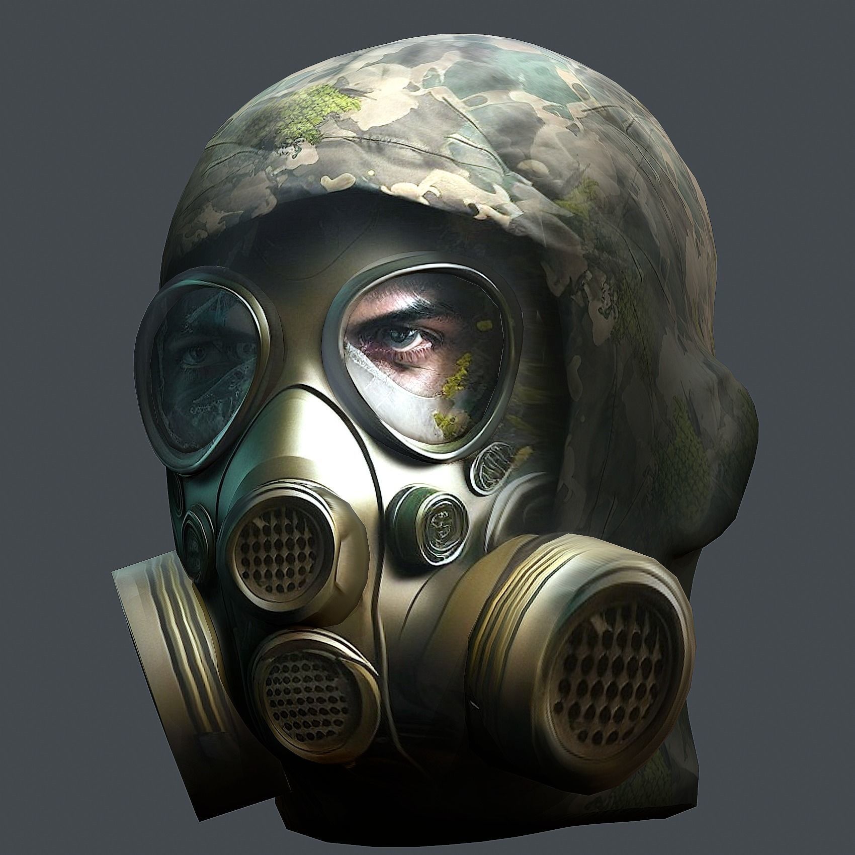 Helmet 3d model military combat Military scifi Low-poly Low-poly 3D model_2