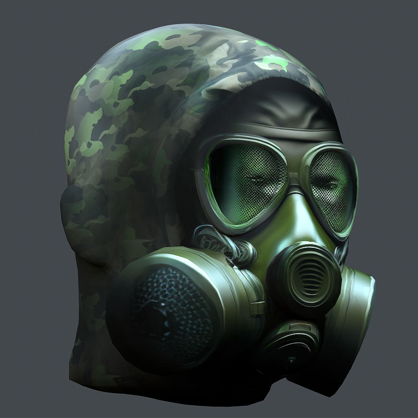Helmet 3d model military combat Military scifi Low-poly 3D model Low-poly 3D model_3