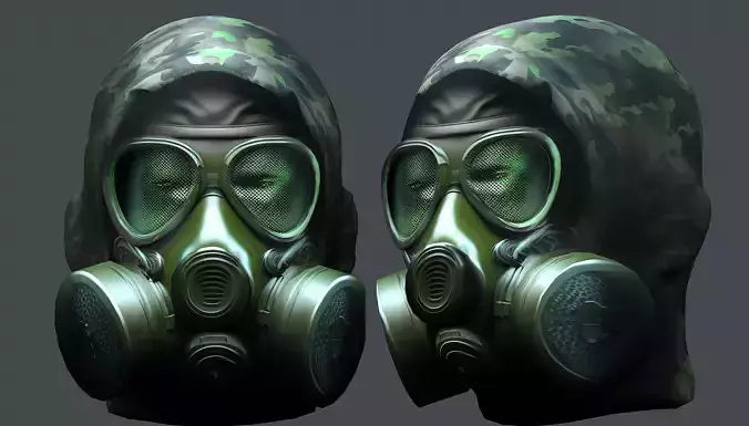 Helmet 3d model military combat Military scifi Low-poly 3D model