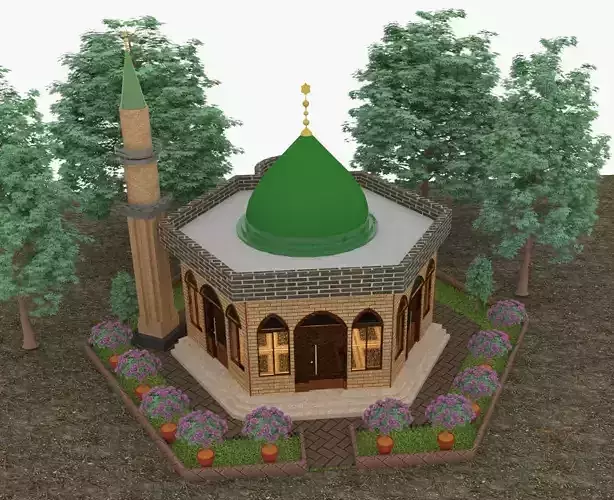 MOSQUE BEAUTIFUL 3D PLAN  Free 3D model