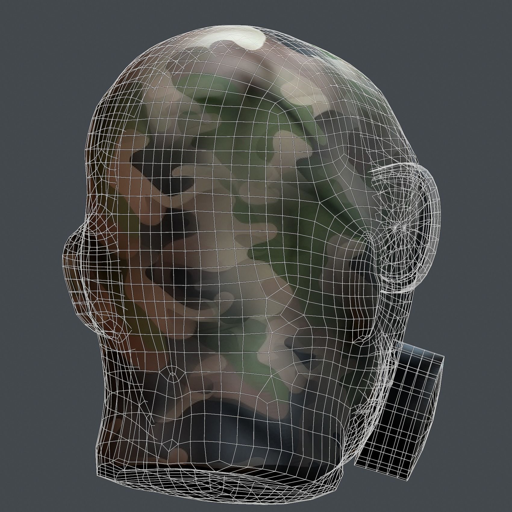 Helmet 3d model military combat Military Low-poly 3D model_5
