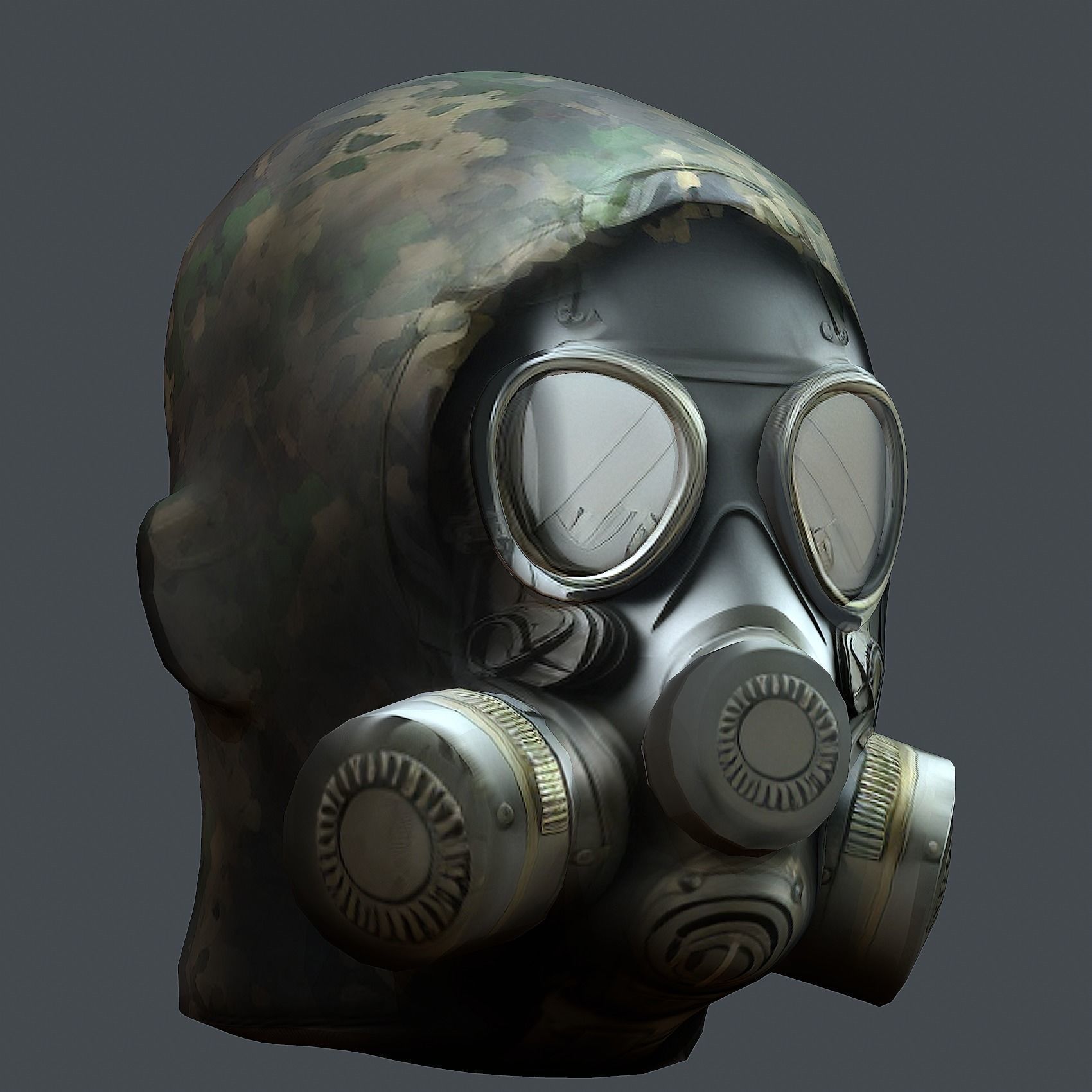 Helmet 3d model military combat Military Low-poly 3D model_3