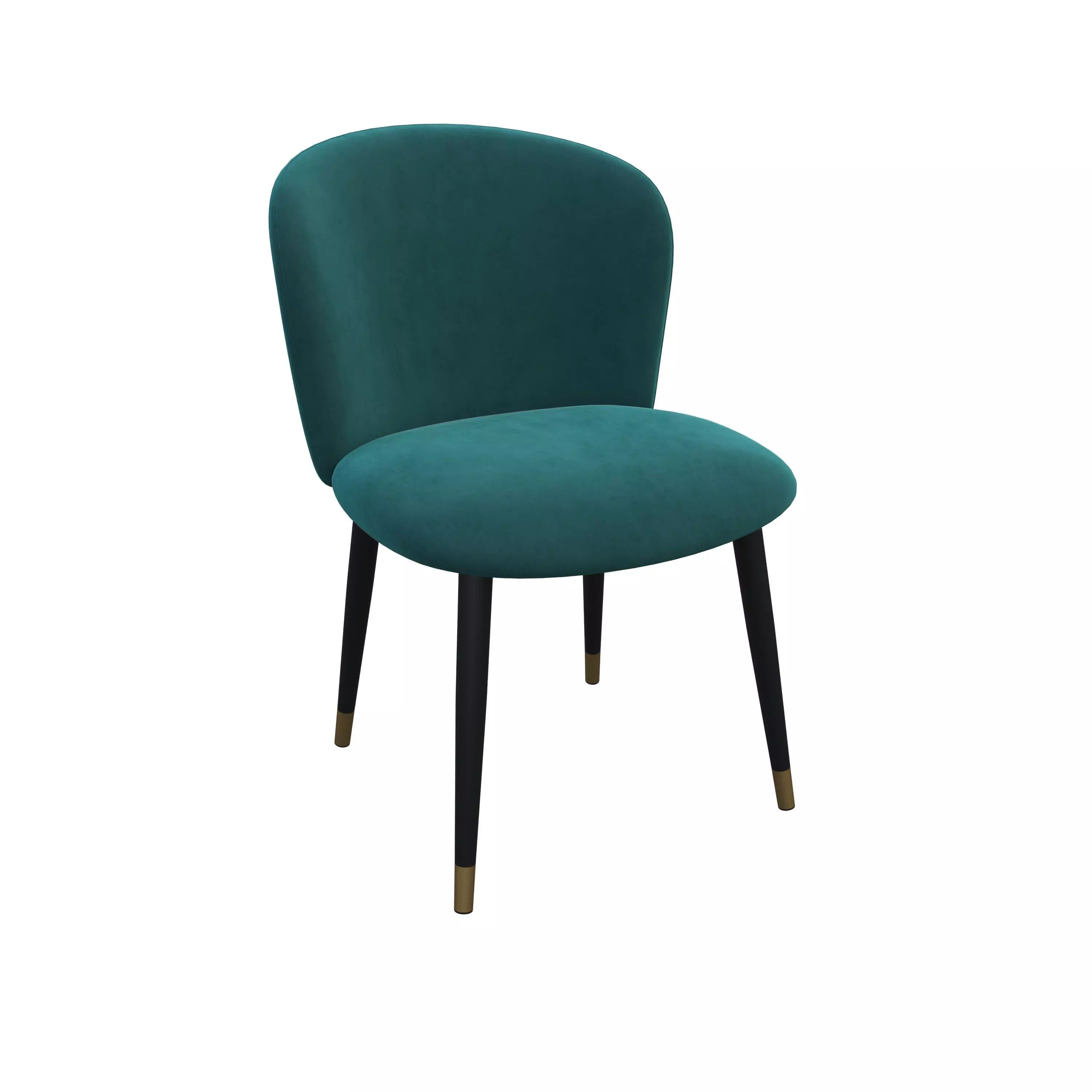 Chair teal velvet dining 3D model