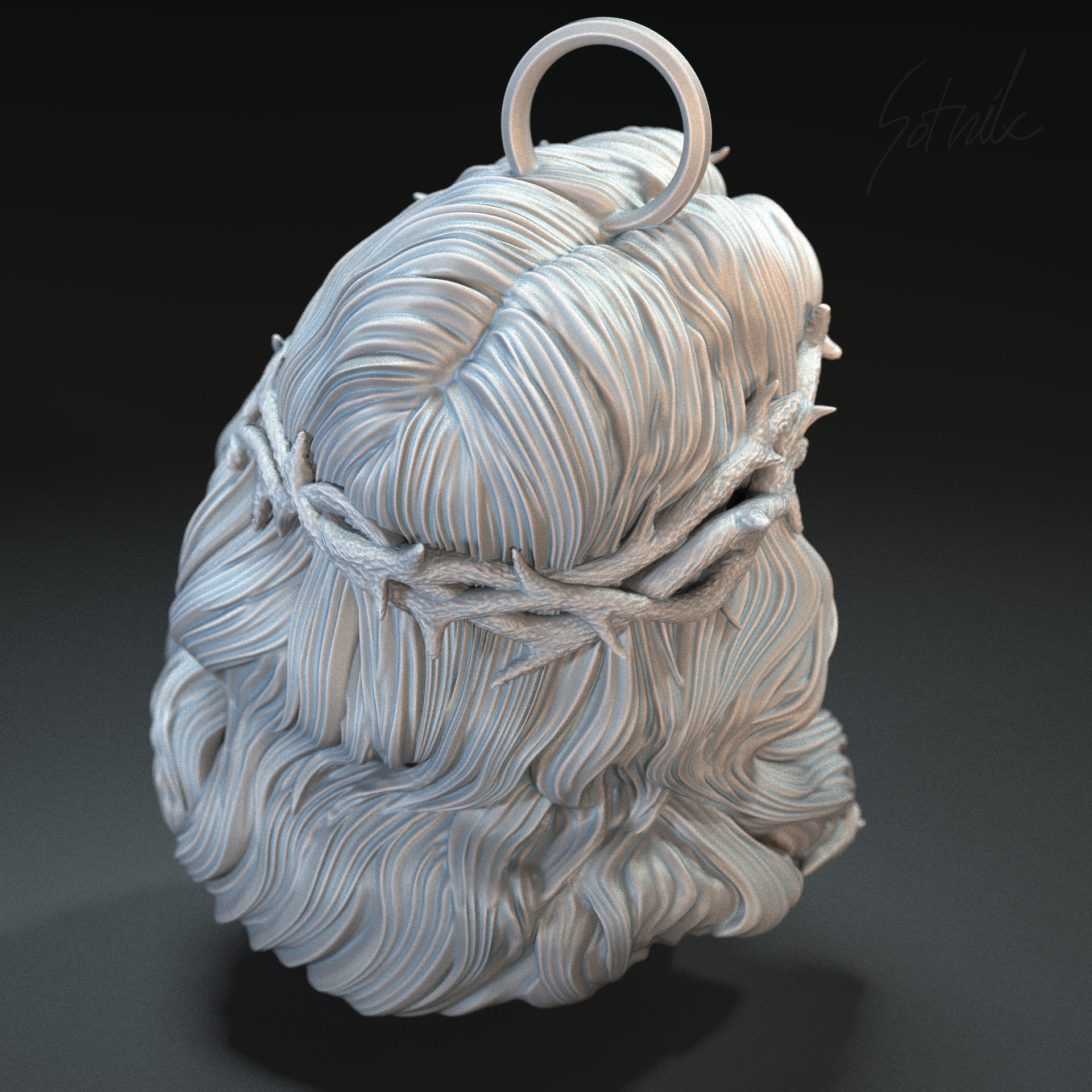 Jesus Head 01 3D print model_34