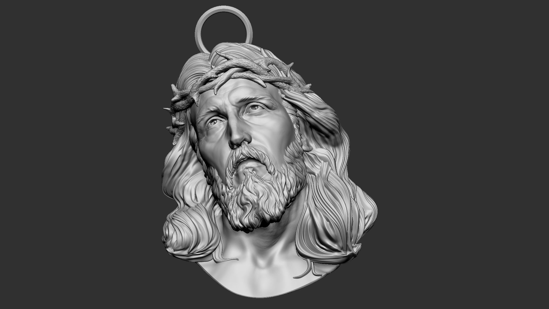 Jesus Head 01 3D print model_15