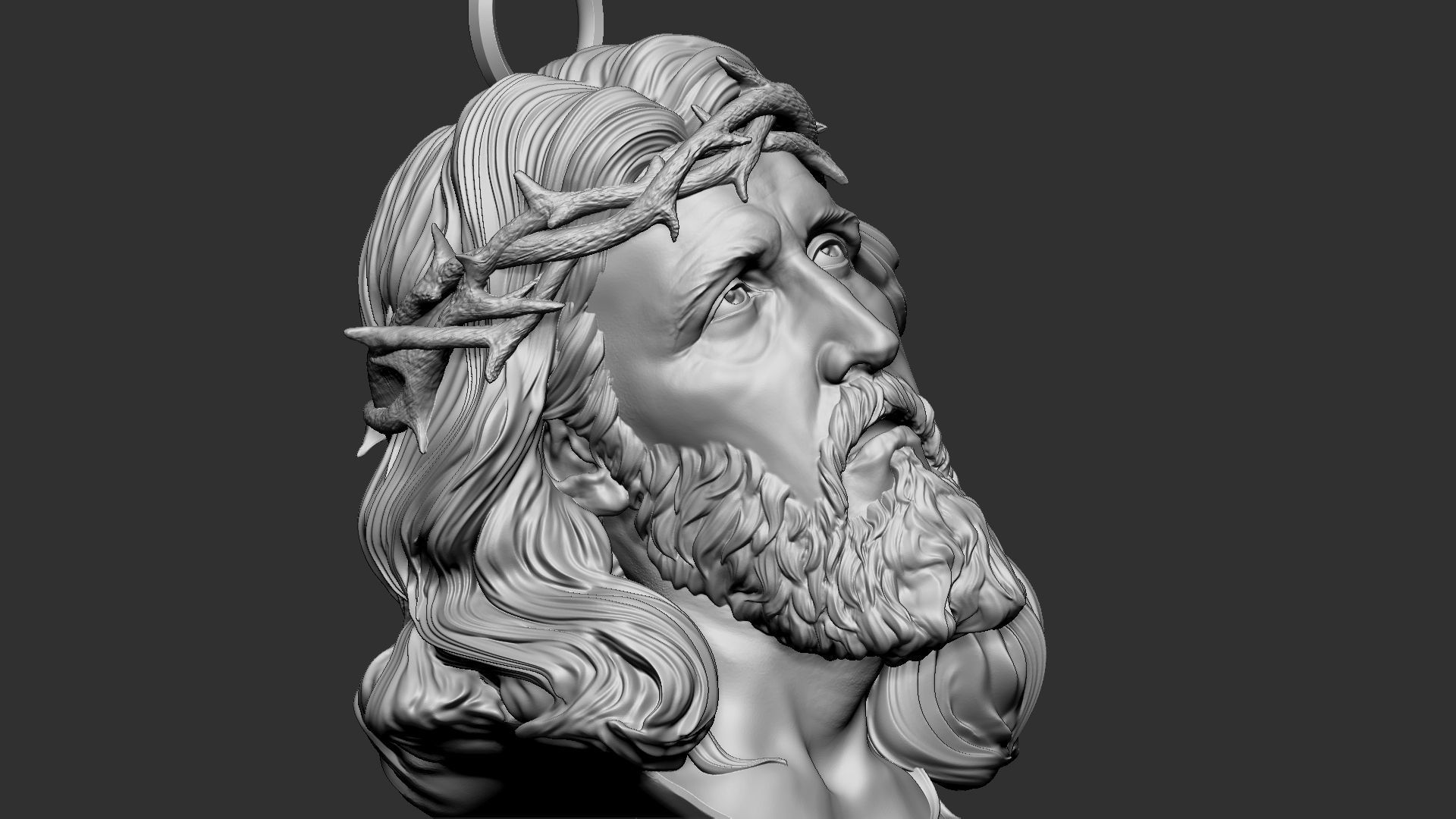 Jesus Head 01 3D print model_23
