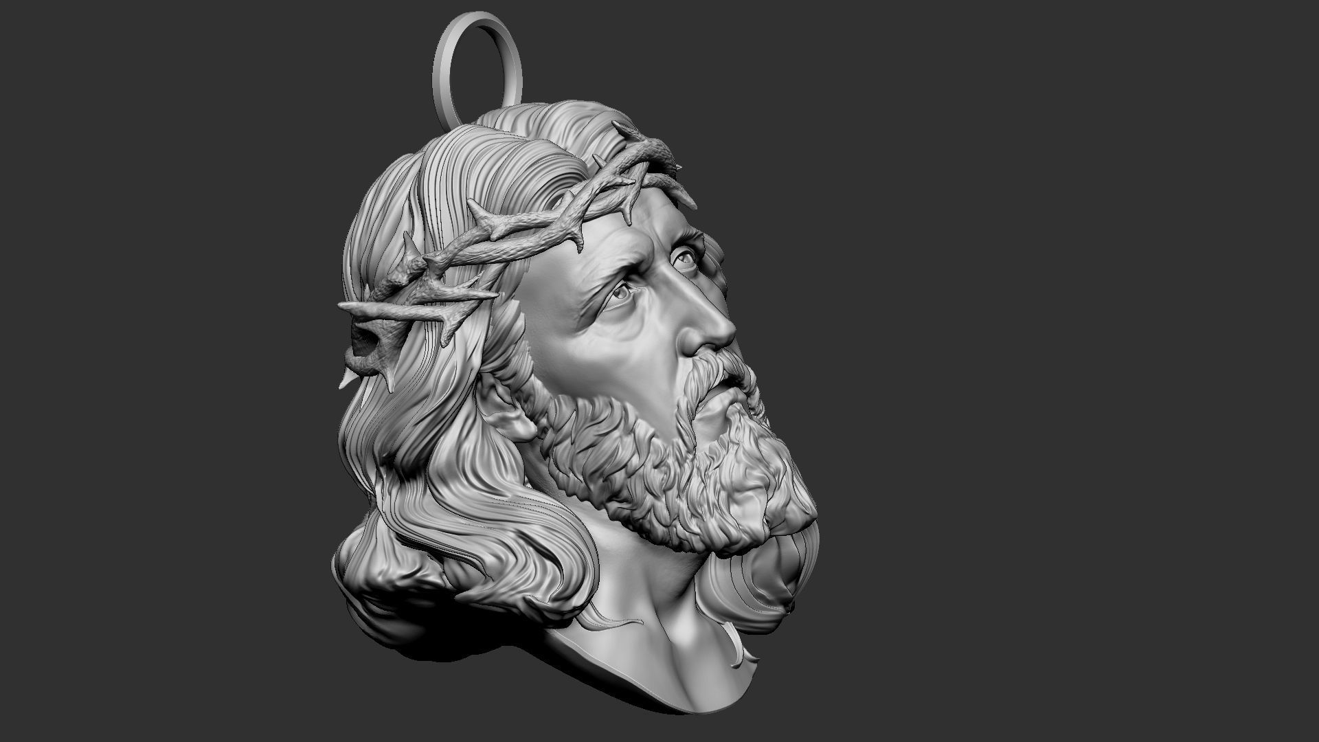 Jesus Head 01 3D print model_11