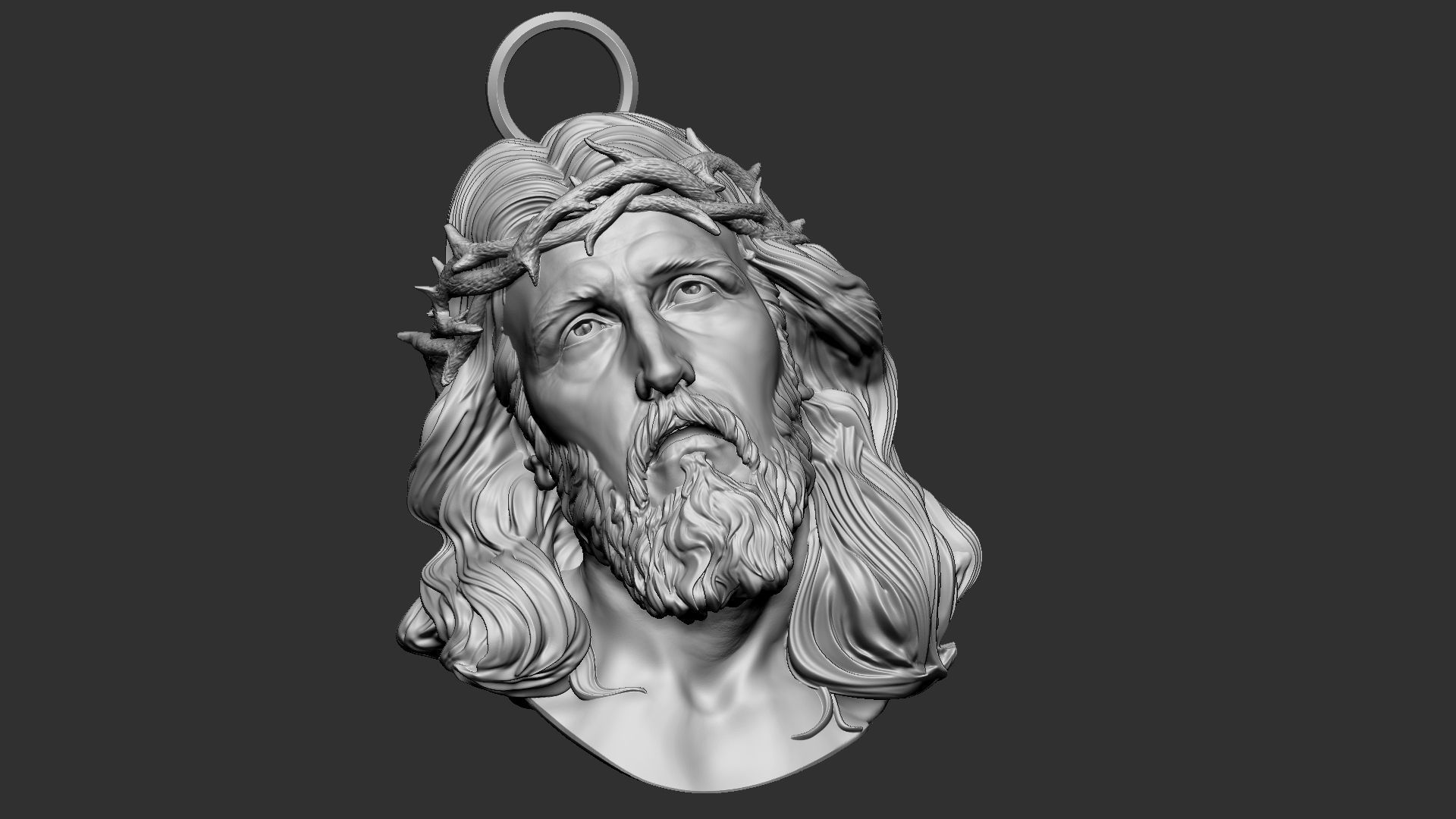 Jesus Head 01 3D print model_16