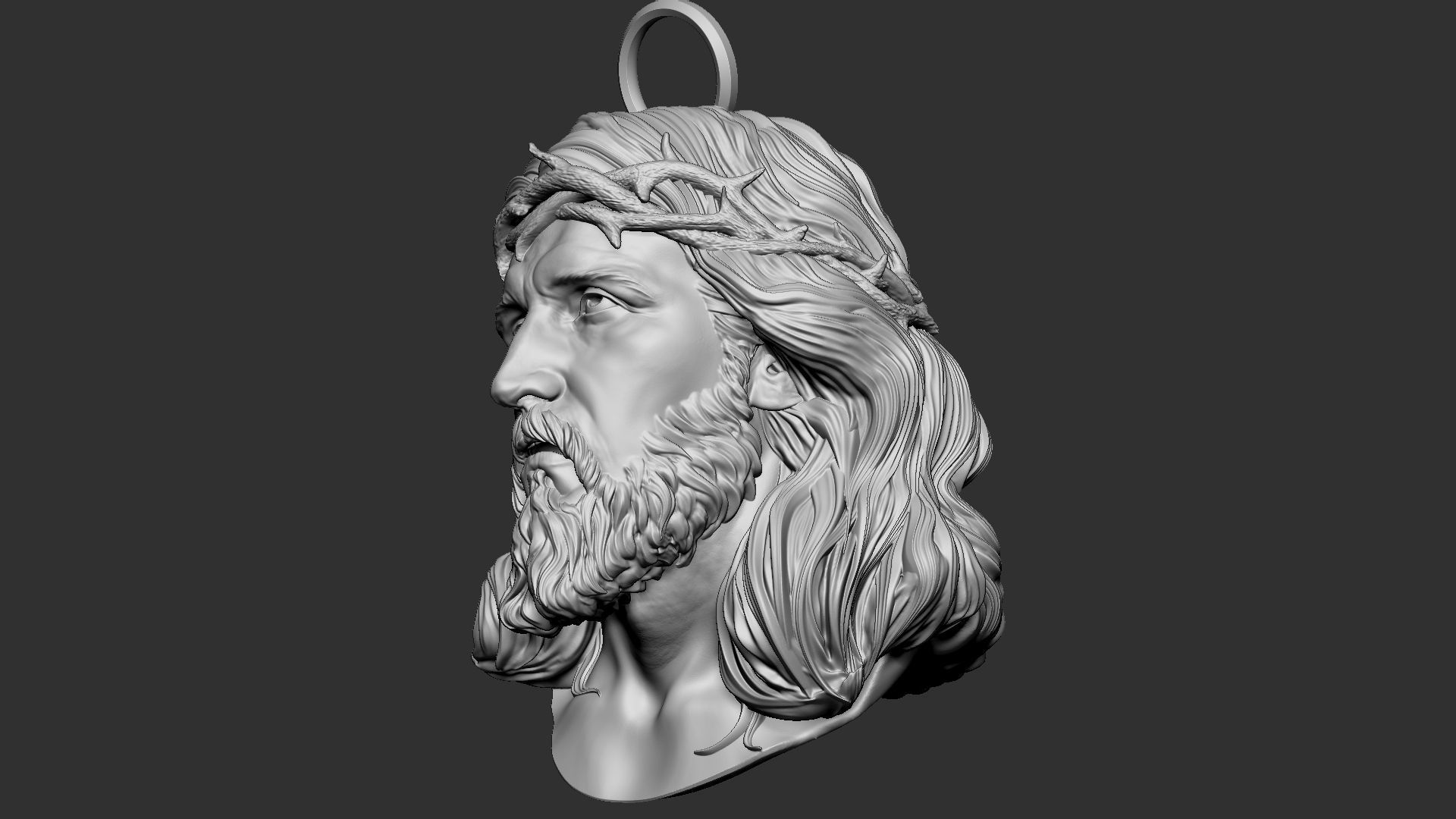 Jesus Head 01 3D print model_27