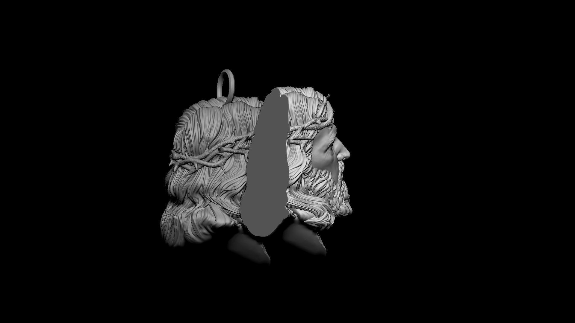 Jesus Head 01 3D print model_14