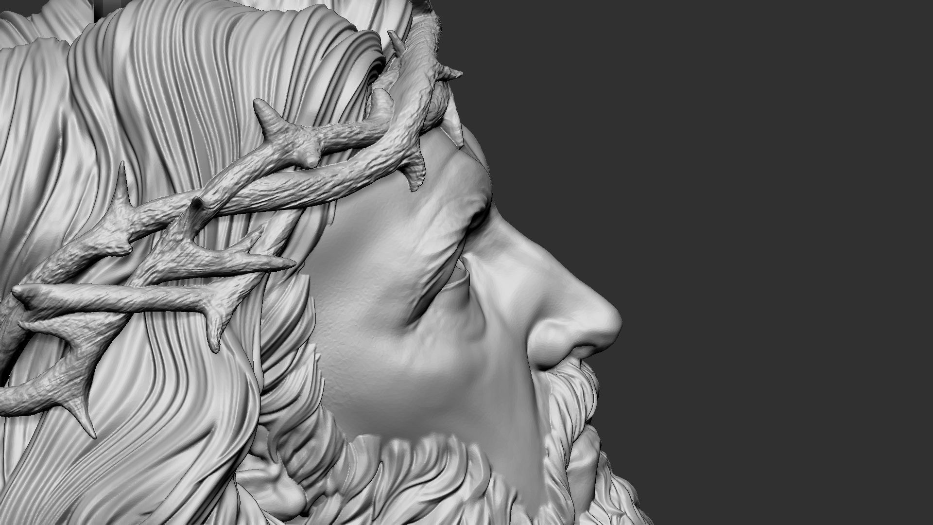 Jesus Head 01 3D print model_26
