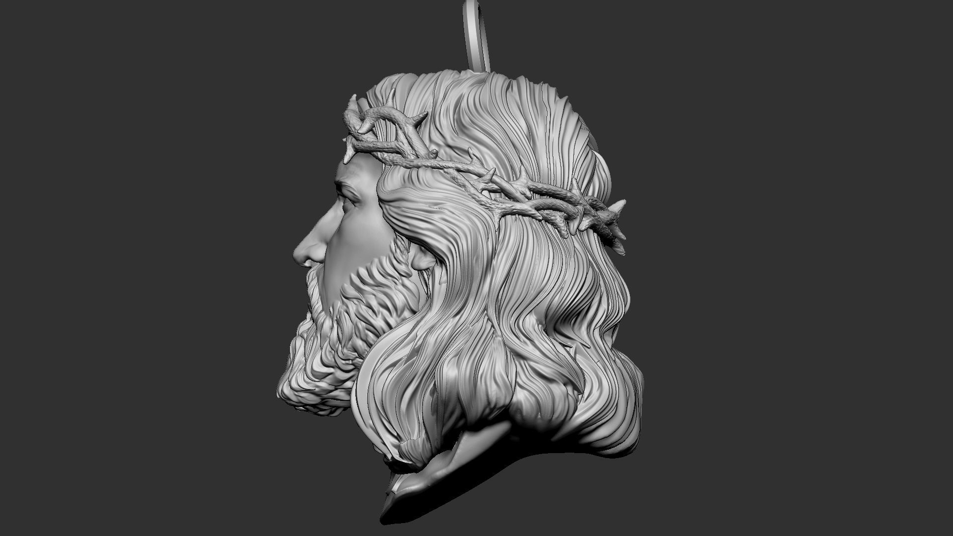 Jesus Head 01 3D print model_29