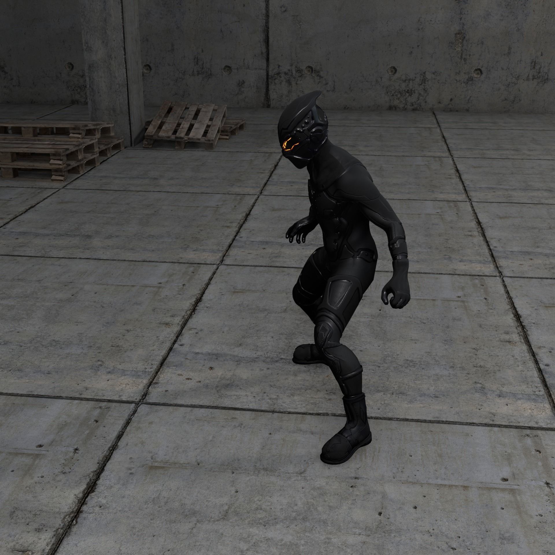 Sci-fi Thief - The Future Thief Low-poly 3D model_30