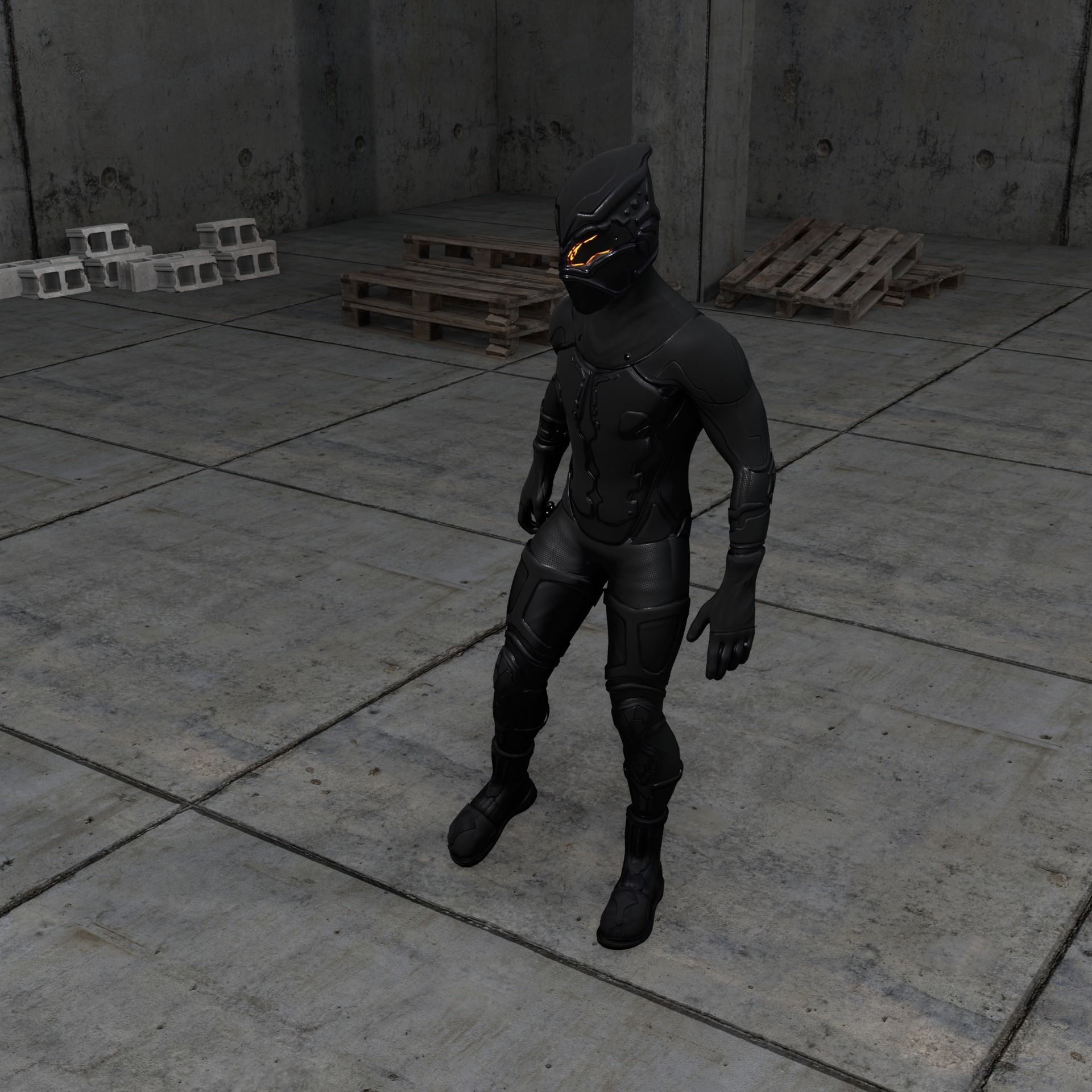 Sci-fi Thief - The Future Thief Low-poly 3D model_9