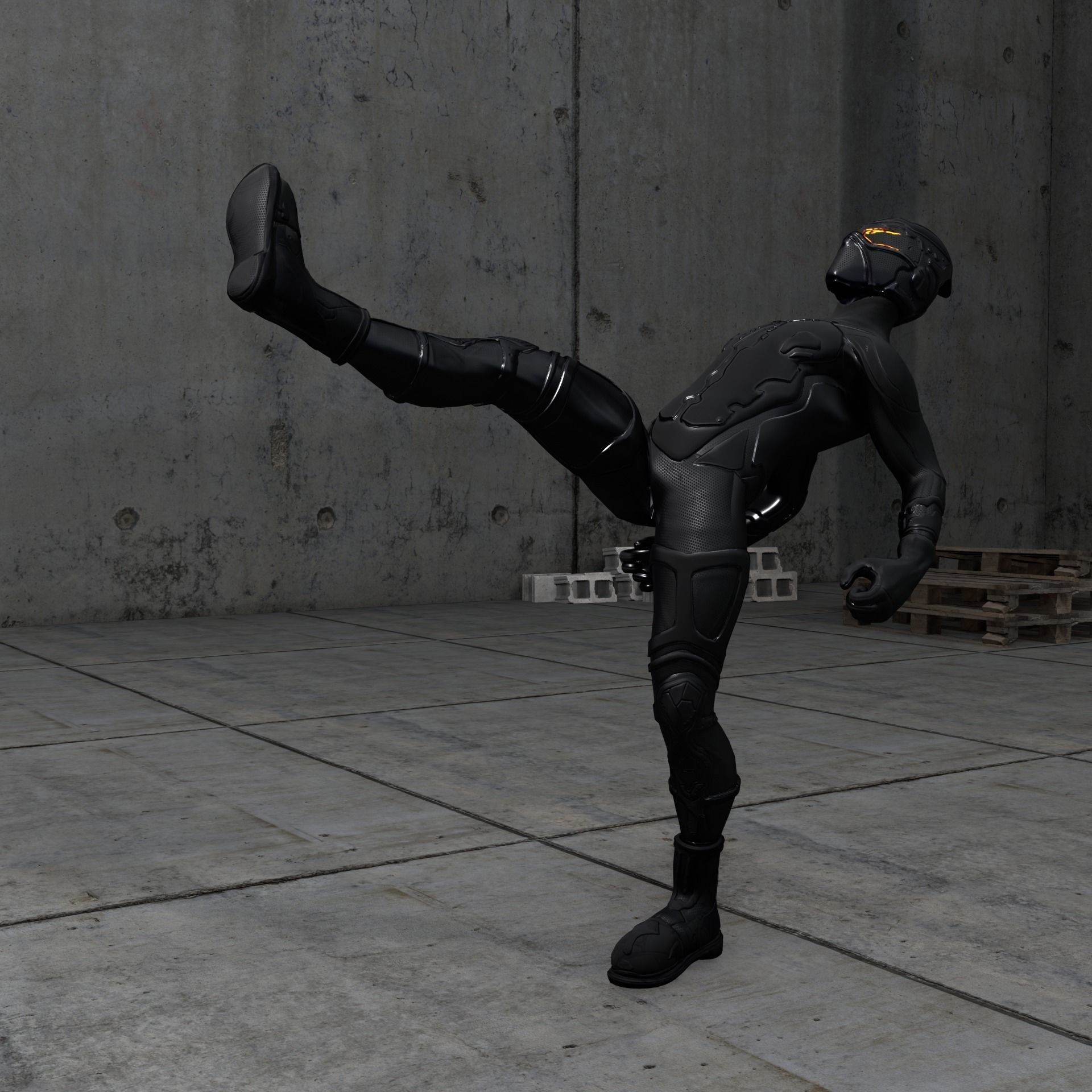 Sci-fi Thief - The Future Thief Low-poly 3D model_29