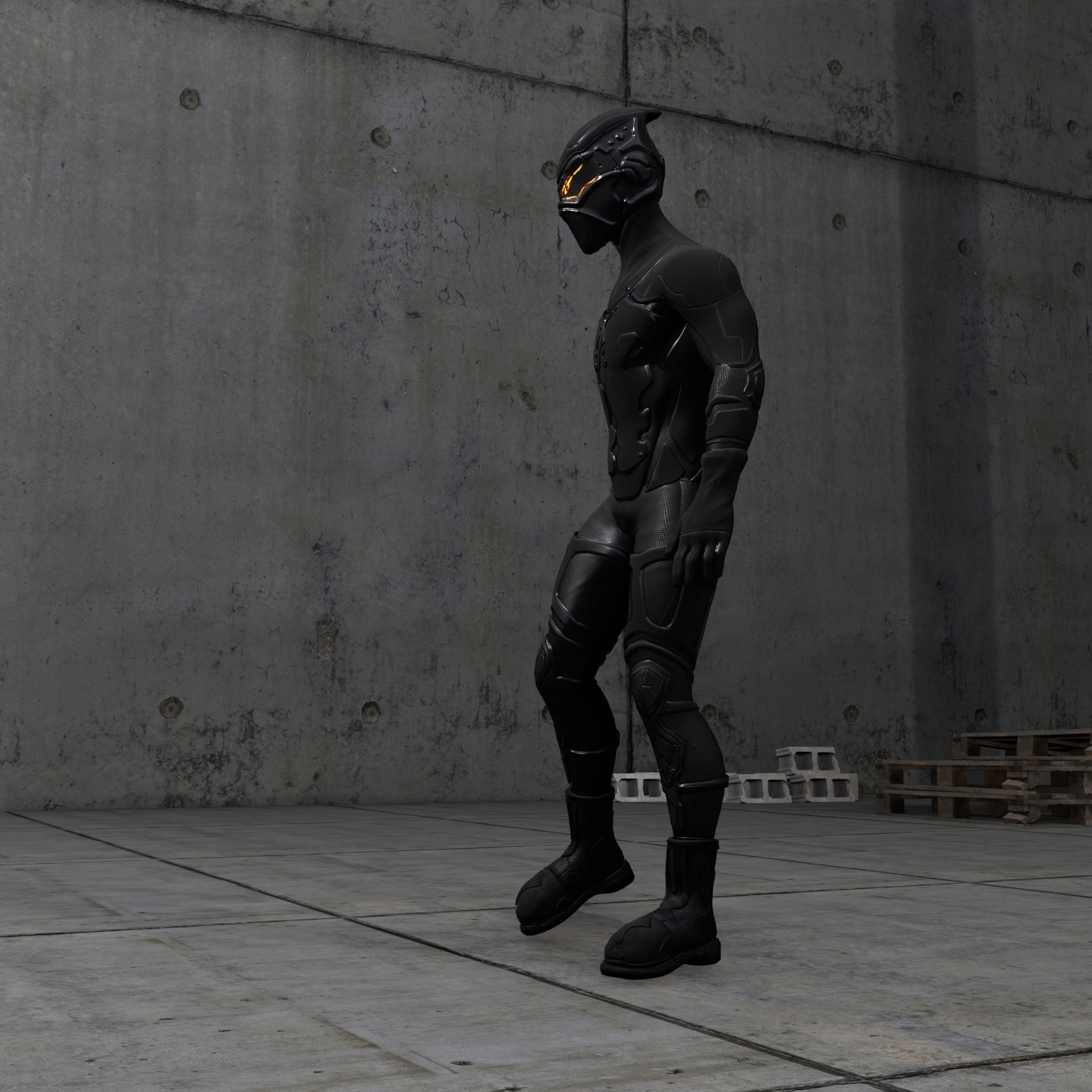 Sci-fi Thief - The Future Thief Low-poly 3D model_23