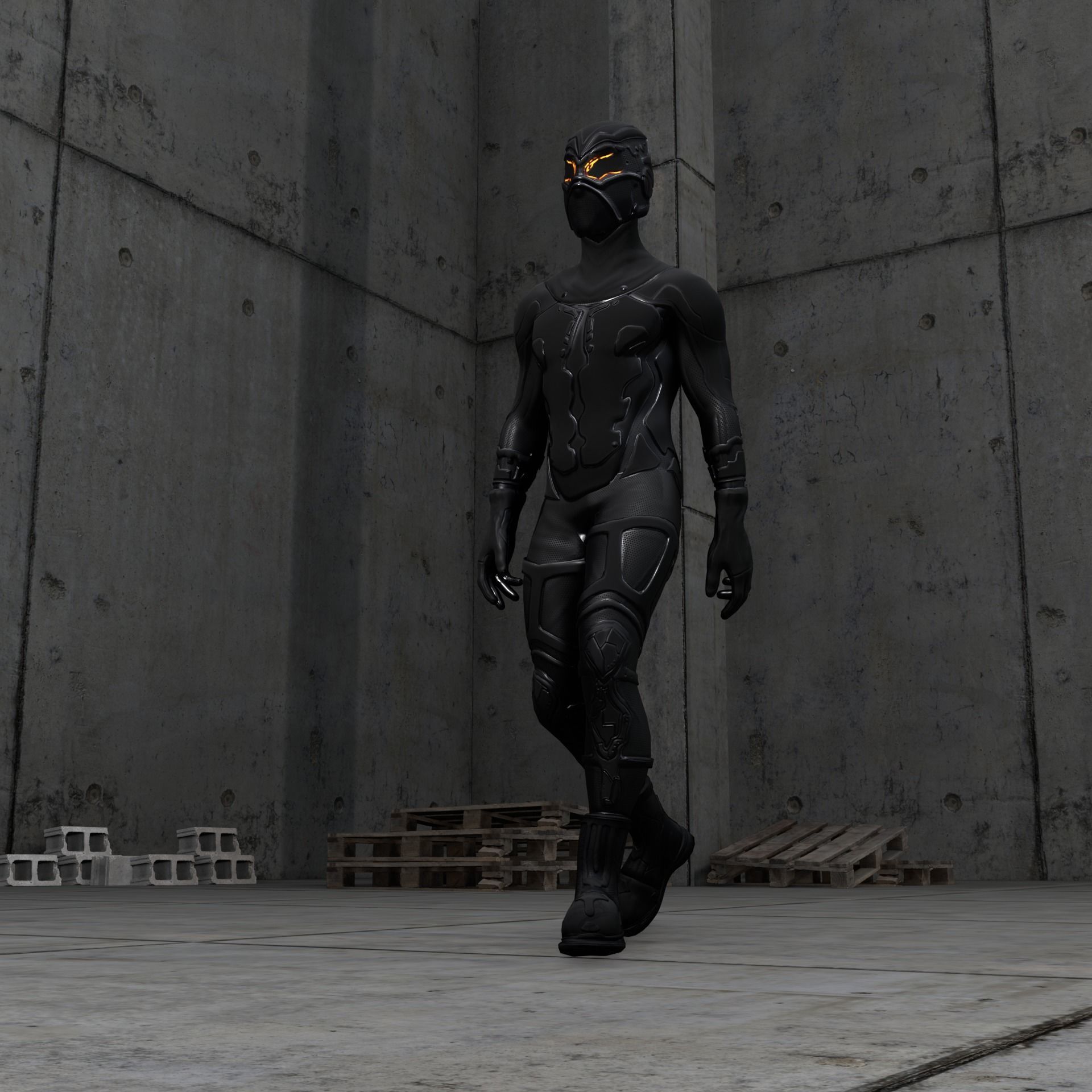 Sci-fi Thief - The Future Thief Low-poly 3D model_3