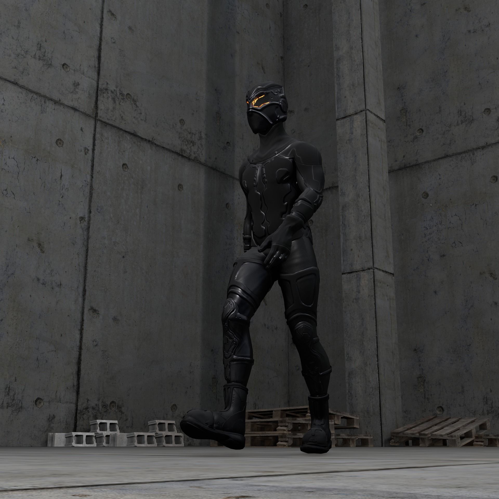 Sci-fi Thief - The Future Thief Low-poly 3D model_25