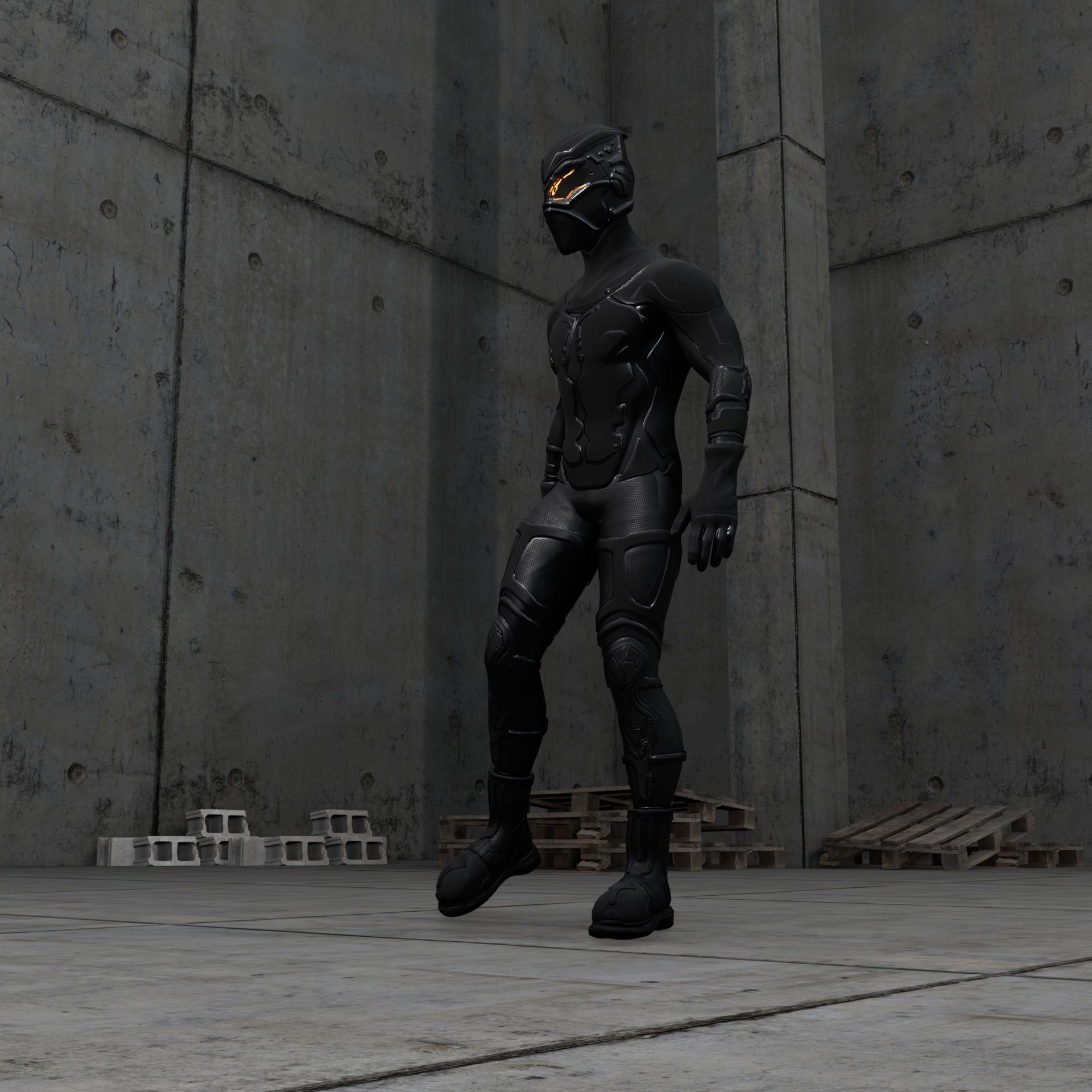 Sci-fi Thief - The Future Thief Low-poly 3D model_7