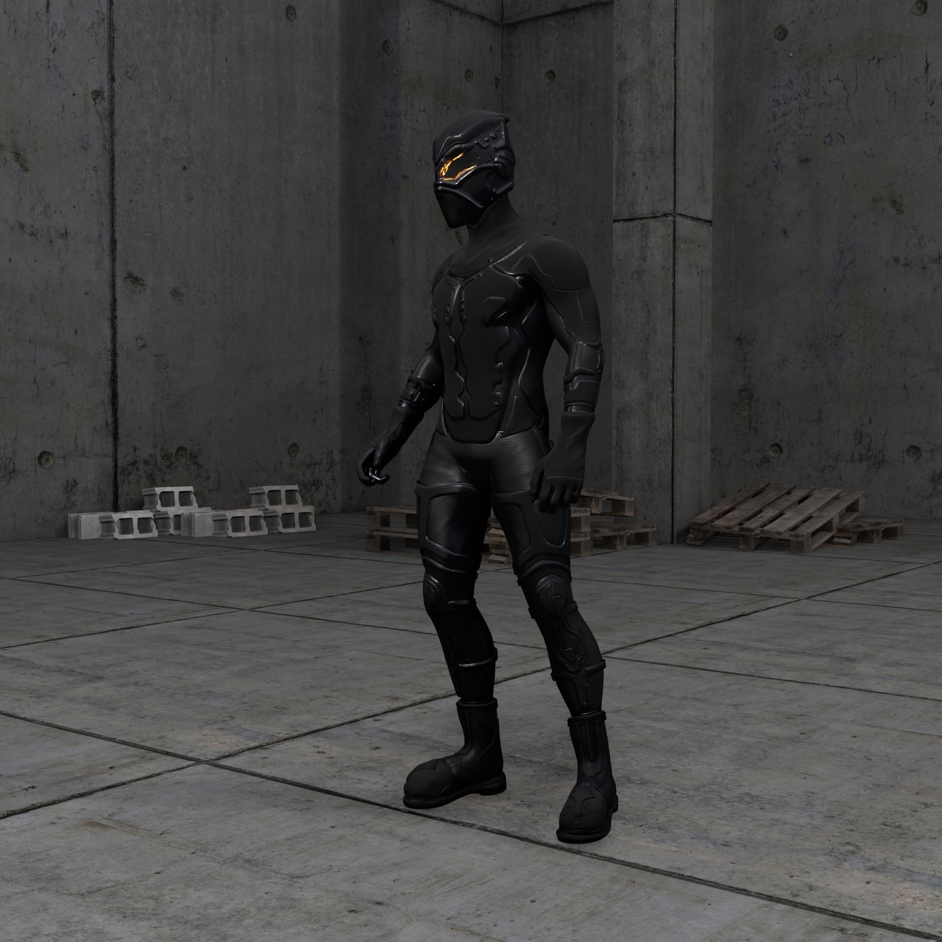 Sci-fi Thief - The Future Thief Low-poly 3D model_24