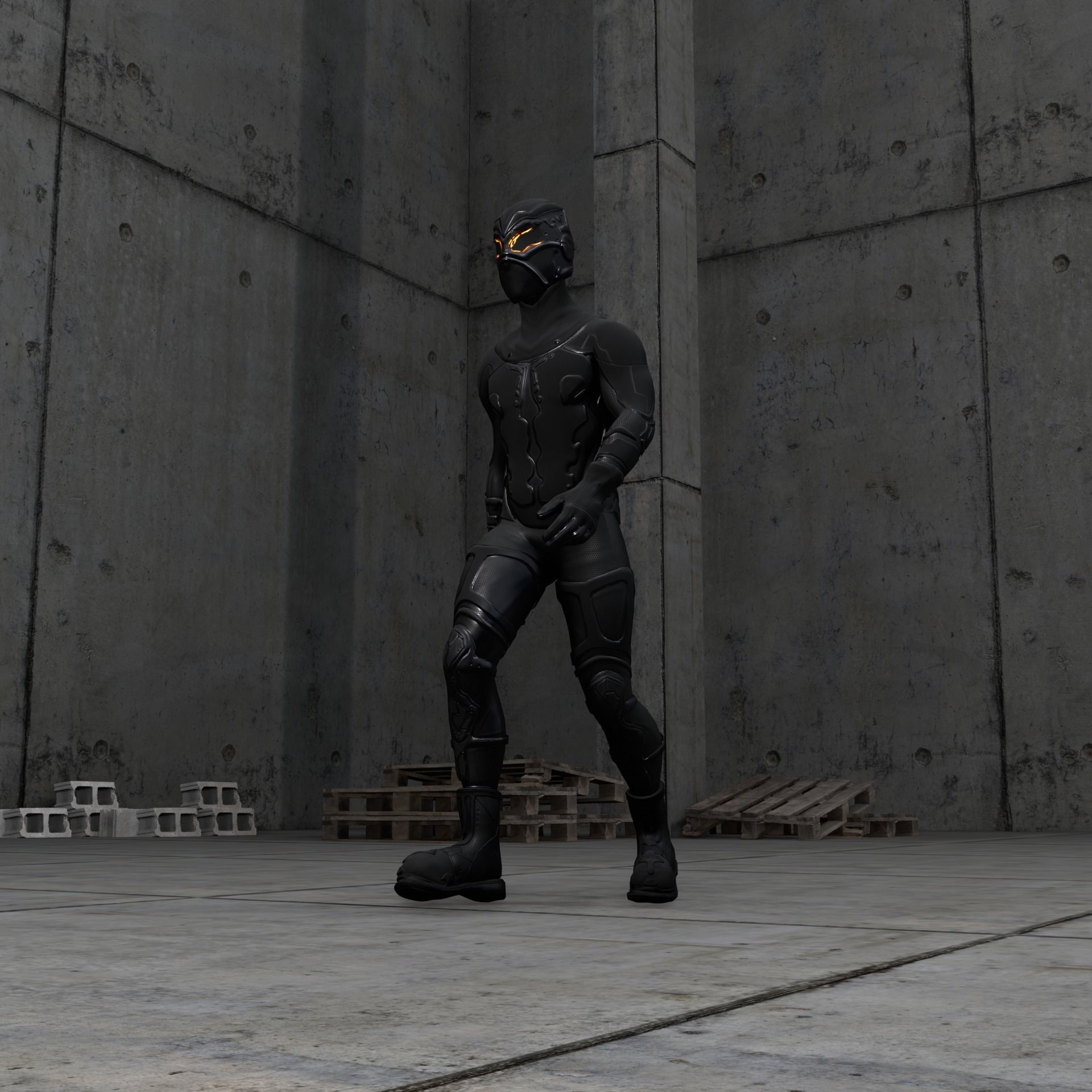 Sci-fi Thief - The Future Thief Low-poly 3D model_26