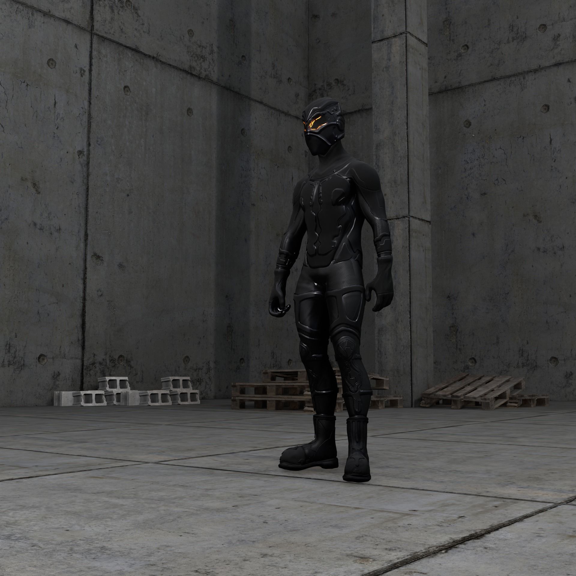 Sci-fi Thief - The Future Thief Low-poly 3D model_21