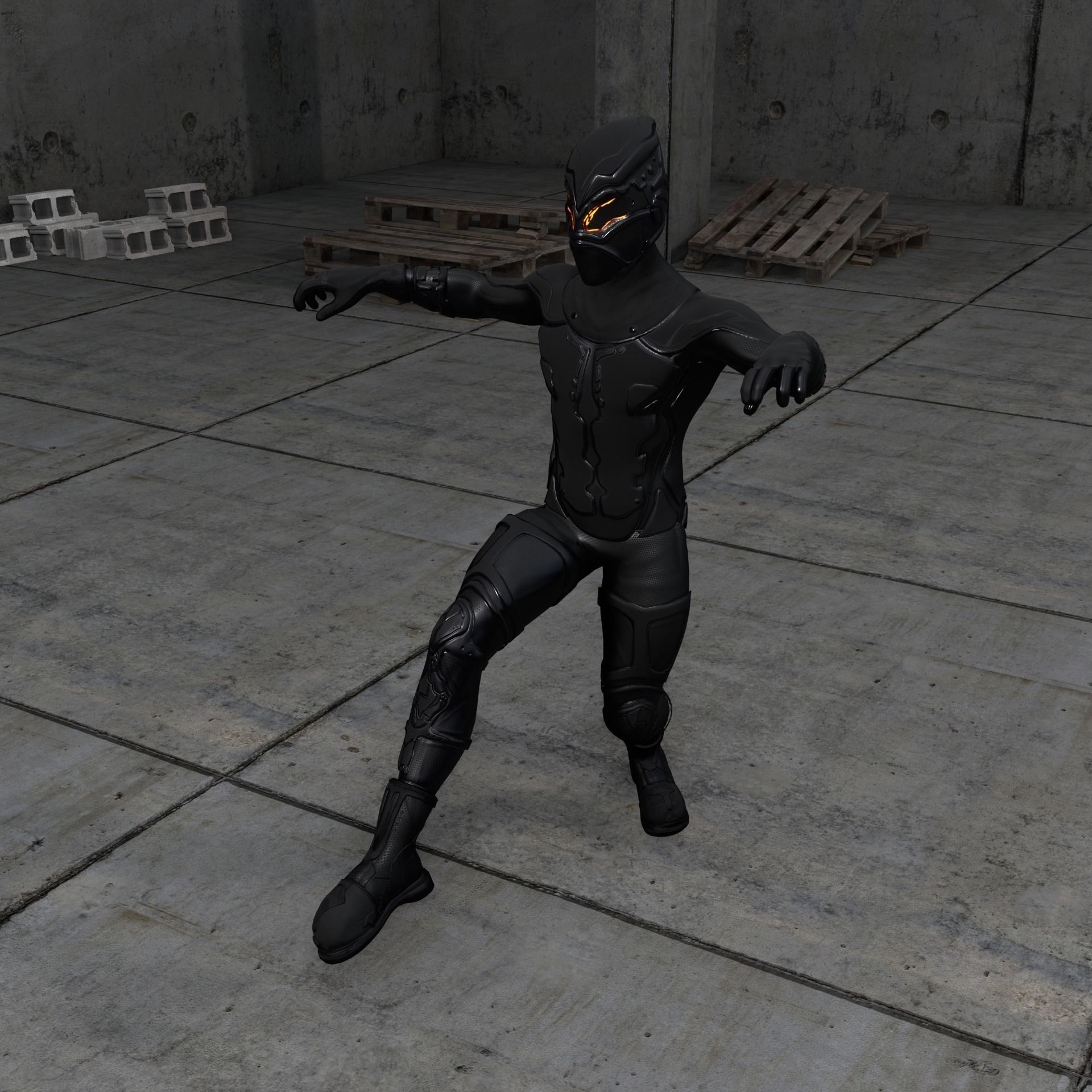 Sci-fi Thief - The Future Thief Low-poly 3D model_27