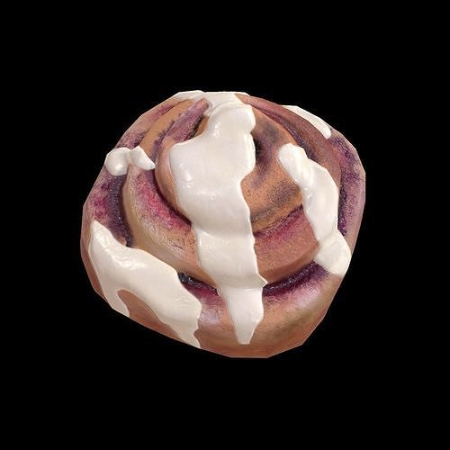 Bun BlueBerry Low-poly 3D model